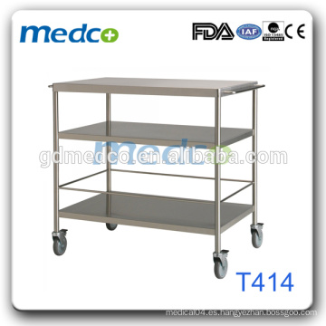 Tubo redondo de acero inoxidable de 3 capas Trolley / Dinning Carro de transporte T414